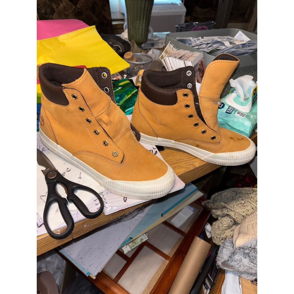 Timberland Womens Wheat Nubuck High Top Sneaker Boot A27Z7 Size 7.5
